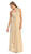 Tuck-Sculpted One Shoulder Chiffon Long Evening Dress