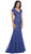 Floral Fitted Cutout Trumpet Evening Dress