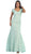 Floral Fitted Cutout Trumpet Evening Dress
