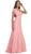 Floral Fitted Cutout Trumpet Evening Dress