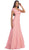 May Queen - Floral Fitted Cutout Trumpet Evening Dress in Pink