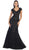 Floral Fitted Cutout Trumpet Evening Dress