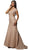 Floral Fitted Cutout Trumpet Evening Dress
