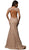 Floral Fitted Cutout Trumpet Evening Dress