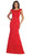 Cap Sleeve Bateau Neck Taffeta Formal Dress