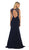 May Queen - RQ-7333 Sleeveless Beaded Color Block Evening Gown