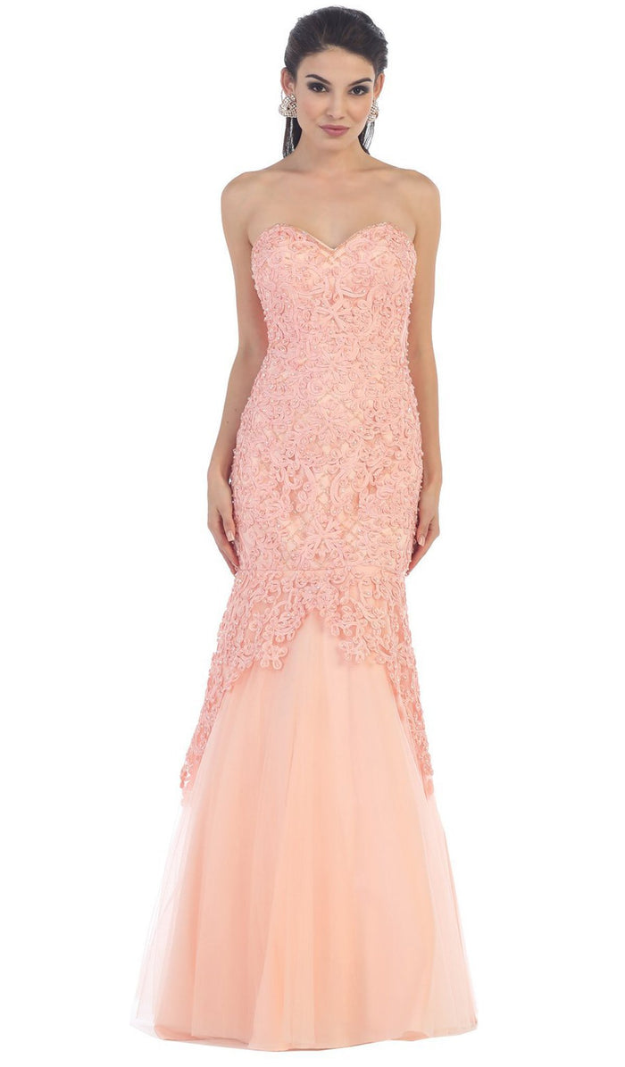 Embroidered Sweetheart Mermaid Evening Dress