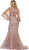Floral Applique Jewel Neck Trumpet Formal Gown