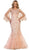 May Queen - RQ-7549 Floral Applique Jewel Neck Trumpet Formal Gown