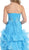 Strapless Jewel-Ornate Ruffled High Low Prom Dress