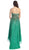 Metallic Sequined Strapless High Low Prom Gown