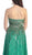 Metallic Sequined Strapless High Low Prom Gown