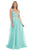 May Queen - RQ7146B Sleeveless Ruched Ornate Evening Gown