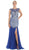 Sheer Embellished Open Back Evening Dress