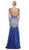 Sheer Embellished Open Back Evening Dress