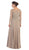 Long Sleeve Beaded Illusion Bateau Neck Evening Dress