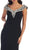 May Queen - Embroidered V-Neck Column Evening Gown