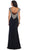 May Queen - Embroidered V-Neck Column Evening Gown