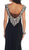 Embroidered V-Neck Column Evening Gown