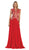 Laced Deep Illusion  V-Neck A-Line Evening Dress