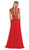 Laced Deep Illusion  V-Neck A-Line Evening Dress