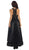 May Queen - RQ7354 Lace Halter Neck Taffeta High Low Evening Gown In Black