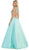 May Queen - RQ7392 Sleeveless Sequin Embellished Evening Ballgown In Blue