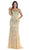 Sleeveless Beaded Lace Sheath Evening Gown