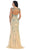 Sleeveless Beaded Lace Sheath Evening Gown