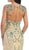May Queen - Sleeveless Beaded Lace Sheath Evening Gown in Nude and Green