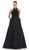 May Queen - Halter Neck Beaded Satin Pink Ballgown in Black
