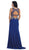 Sleeveless Beaded Illusion Prom Gown