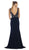 Bateau Neck Beaded Jersey Evening Gown