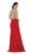 Embellished V-Neck Illusion Cutout Sheath Evening Dress