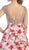 Beaded Cap Sleeve and Floral A-line Evening Dress