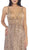 May Queen - RQ7470 Bedazzled V-neck Sheath Evening Dress In Brown
