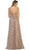 May Queen - Bedazzled V-Neck Sheath Evening Gown RQ7470 in Brown