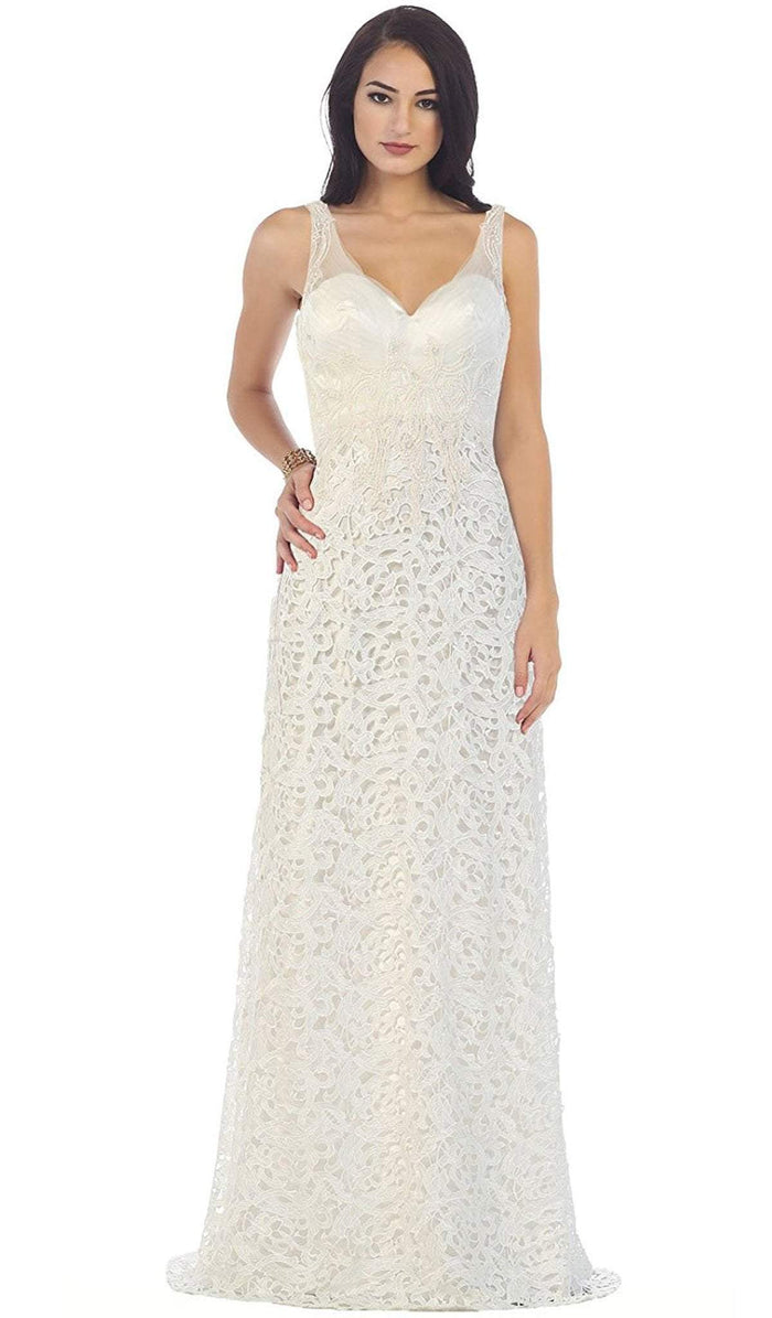 Bedazzled V-neck Sheath Evening Dress