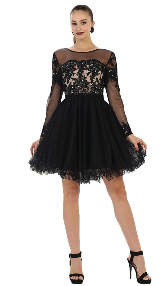 Long Sleeved Lace Party Dress