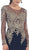 Gold Lace Illusion Scoop Sheath Prom Dress