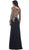 Gold Lace Illusion Scoop Sheath Prom Dress