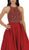 Divine Gilt Embroidered Halter A-Line Prom Gown
