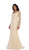 Sheer Pearls and Rhinestone Mesh Evening Gown