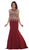 Gilt Embroidered Illusion Trumpet Prom Gown