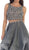 Two Piece Bateau A-line Prom Dress
