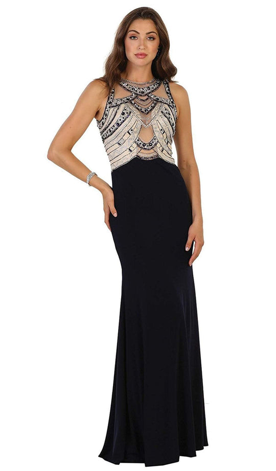 May Queen - Jewel Embellished Sleeveless Evening Gown