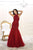 May Queen - RQ7505 Embroidered High Halter Mermaid Dress In Red