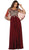 Cape Sleeve Embellished A-line Mother of the Bride Gown