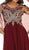 Cape Sleeve Embellished A-line Mother of the Bride Gown