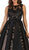 May Queen Sleeveless Mesh Satin Gown with Embroidery RQ7516 - 1 pc Black In Size 14 Available In Black